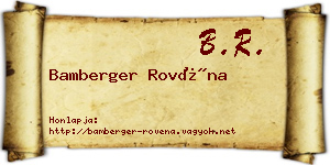 Bamberger Rovéna névjegykártya